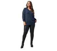 EVANS Curve Navy Metallic Knitted Jumper - Women's - Plus Size Curve
