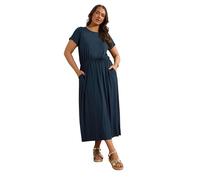 EVANS Curve Navy Pocket Detail Maxi Dress - Women's - Plus Size Curve