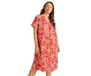 EVANS Curve Paisley Modal Shift Dress - Women's - Plus Size Curve Red