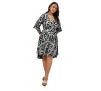 EVANS Curve Paisley Print Modal Dipped Hem Dress - Women's - Plus Size Curve