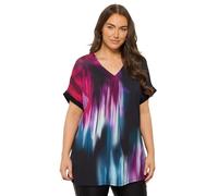 EVANS Curve & Pink Abstract Print Pleat Front Top - Women's - Plus Size Curve