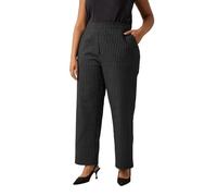EVANS Curve Pinstripe Wide Leg Trousers - Women's - Plus Size Curve Black