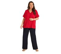 EVANS Curve Pleat Front Blouse - Women's - Plus Size Curve Red