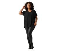 EVANS Curve Plisse Pleat Front Top - Women's - Plus Size Curve Black