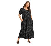 EVANS Curve Polka Dot Tiered Dress - Women's - Plus Size Curve Black