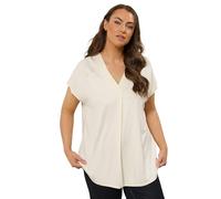 EVANS Curve Premium Jersey Pleat Swing Top - Women's - Plus Size Curve Cream
