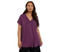 EVANS Curve Premium Jersey Pleat Swing Top - Women's - Plus Size Curve Purple