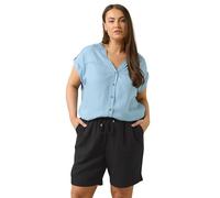 EVANS Curve Premium Linen Shorts - Women's - Plus Size Curve Black