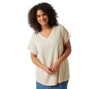 EVANS Curve Premium Ribbed Modal Blend T-Shirt - Women's - Plus Size Curve Cream