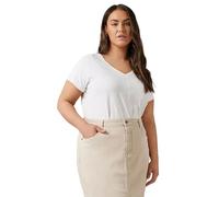 EVANS Curve Pure Cotton T-Shirt - Women's - Plus Size Curve White