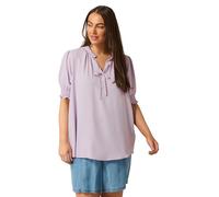 EVANS Curve Purple Frilled Tie Neck Blouse - Women's - Plus Size Curve