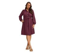 EVANS Curve Red Belted Shirt Dress - Women's - Plus Size Curve