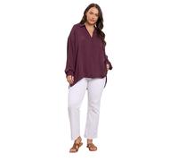 EVANS Curve Red Dipped Hem Oversized Shirt - Women's - Plus Size Curve