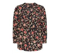 EVANS Curve & Red Floral Print Pintuck Blouse - Women's - Plus Size Curve