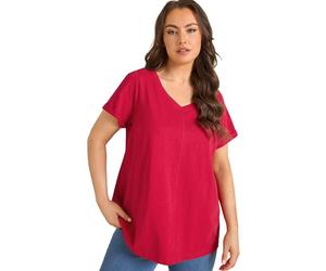EVANS Curve Red Premium Cotton T-Shirt - Women's - Plus Size Curve