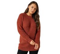 EVANS Curve Rust Orange Fluffy Knitted Jumper - Women's - Plus Size Curve