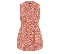 EVANS Curve Rust Orange Print Pintuck Sleeveless Vest - Women's - Plus Size Curve