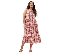 EVANS Curve Rust Paisley Tie Neck Dress - Women's - Plus Size Curve Orange