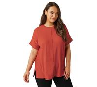 EVANS Curve Rust Seam Front Jersey Crepe Top - Women's - Plus Size Curve