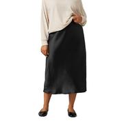 EVANS Curve Satin Slip-On Midi Skirt - Women's - Plus Size Curve Black