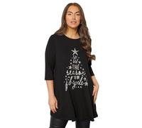 EVANS Curve Sequin Christmas Tree Top - Women's - Plus Size Curve Black