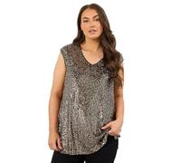 EVANS Curve Sequin Embellished Vest Top - Women's - Plus Size Curve Gold