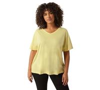 EVANS Curve Short Sleeve Modal Rich T-Shirt - Women's - Plus Size Curve Yellow
