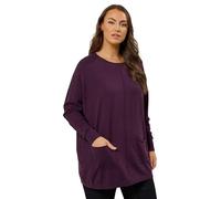 EVANS Curve Soft Touch Front Seam Jumper - Women's - Plus Size Curve Purple