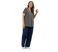 EVANS Curve Stripe Premium Cotton T-Shirt - Women's - Plus Size Curve Black
