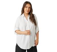 EVANS Curve Tab Sleeve Shirt - Women's - Plus Size Curve White