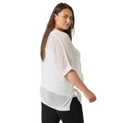 EVANS Curve Tape Yarn Jumper - Women's - Plus Size Curve White
