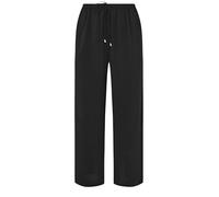 EVANS Curve Tie Waist Wide Leg Trousers - Women's - Plus Size Curve Black