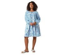 EVANS Curve Tile Print Tunic Dress - Women's - Plus Size Curve Blue