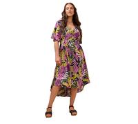 EVANS Curve Tropical Print Modal Midaxi Dress - Women's - Plus Size Curve Green