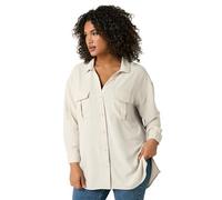 EVANS Curve Utility Pocket Shirt - Women's - Plus Size Curve Cream