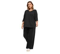 EVANS Curve V-Neck Cotton Top - Women's - Plus Size Curve Black