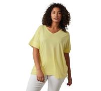 EVANS Curve V-Neck Modal Rich T-Shirt - Women's - Plus Size Curve Yellow