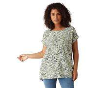EVANS Curve & White Ditsy Floral Print Blouse - Women's - Plus Size Curve