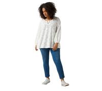 EVANS Curve White Floral Burnout Blouse - Women's - Plus Size Curve