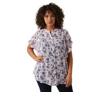 EVANS Curve & White Floral Print Blouse - Women's - Plus Size Curve