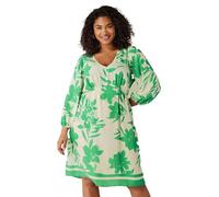 EVANS Curve & White Floral Print Mini Dress - Women's - Plus Size Curve