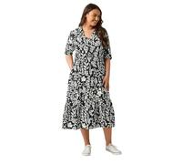 EVANS Curve & White Floral Print Shirt Dress - Women's - Plus Size Curve