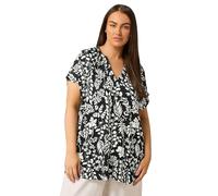 EVANS Curve & White Leaf Print Blouse - Women's - Plus Size Curve
