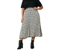 EVANS Curve & White Spot Print Pleated Skirt - Women's - Plus Size Curve
