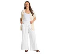 EVANS Curve Wide Leg Denim Trousers - Women's - Plus Size Curve White