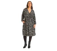 EVANS Curve Women's Plus Size Abstract Print Puff Sleeve Dress