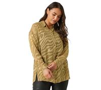 EVANS Curve Zebra Burnout Shirt - Women's - Plus Size Curve Green