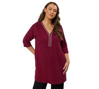 EVANS Curve Zip Front Stud Detail Top - Women's - Plus Size Curve Red