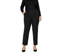 EVANS Elasticated Straight Leg Trousers - Women's - Plus Size Curve Black