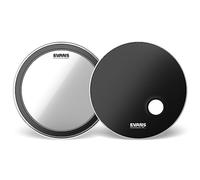Evans EMAD System Bass Drum Pack - Contains 1 Bass Drum Head, 1 Reso Drum Head, 2 Interchangeable Damping Rings, & Foam Damping Rings - Customize Bass Drum Sound - 1-Ply Construction - 18"